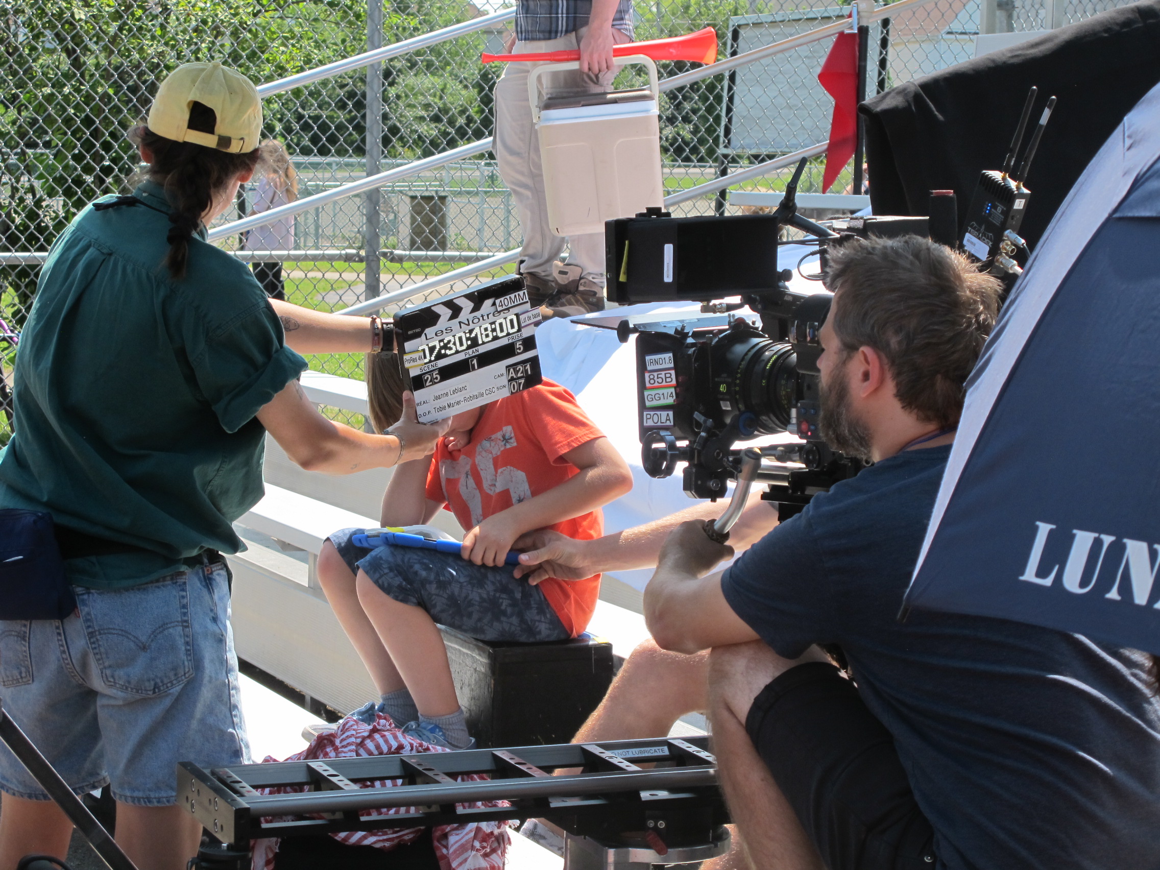 Sur le plateau du film Les nôtres